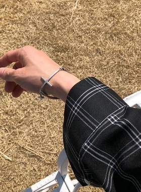 韩国东大门男手链代购十字架做旧