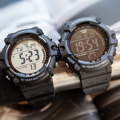 CASIO卡西欧正品新品运动大屏数显男表AE-1500WH-8B 防水10年电力 - 图0