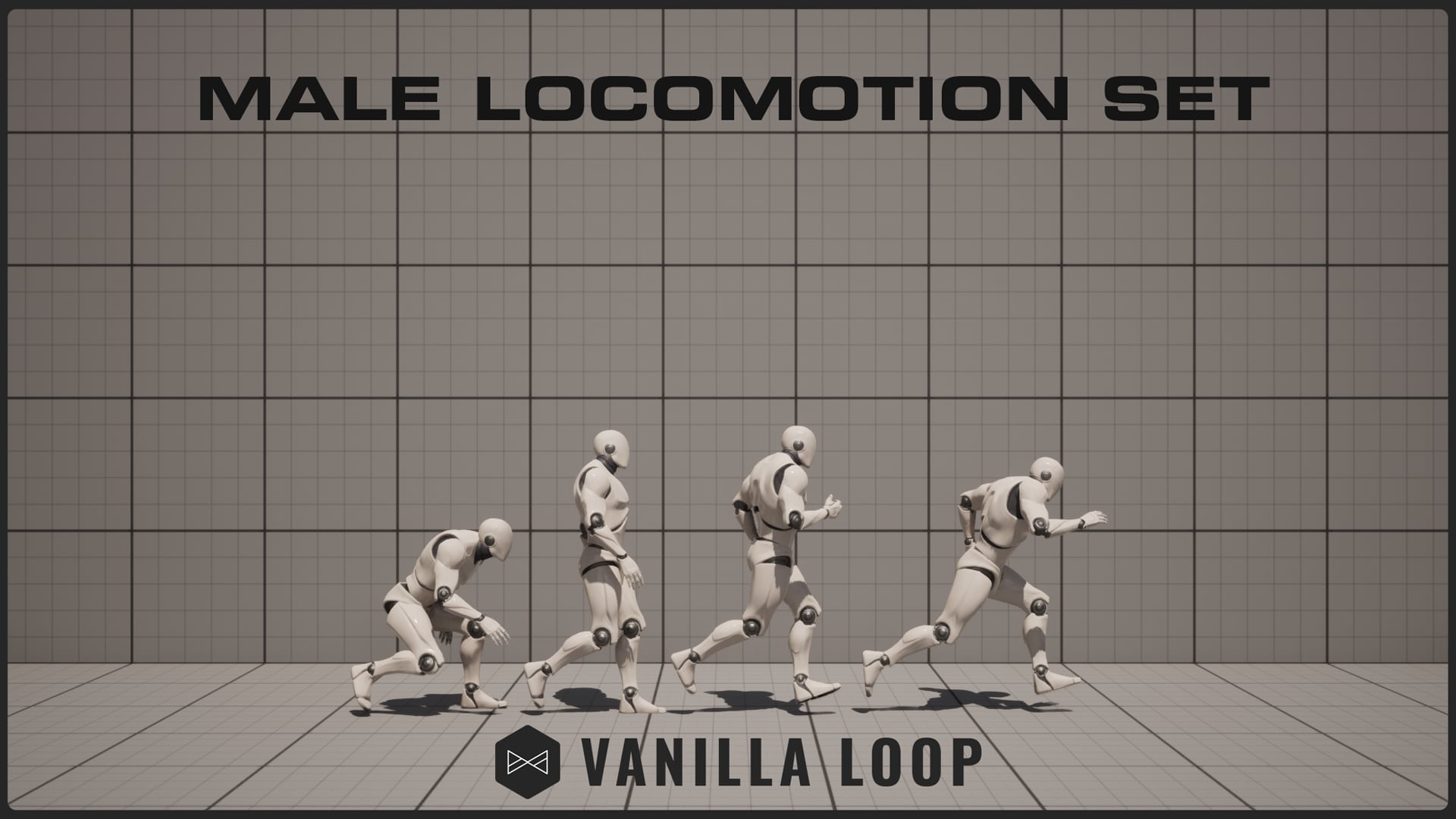 UE5虚幻5 Male Locomotion Set 男性动态运动位移跑步蹲伏动画 - 图2