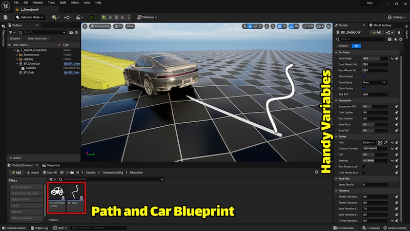 UE5虚幻5 Cinematic Car Rig  影视级汽车操纵蓝图 - 图2