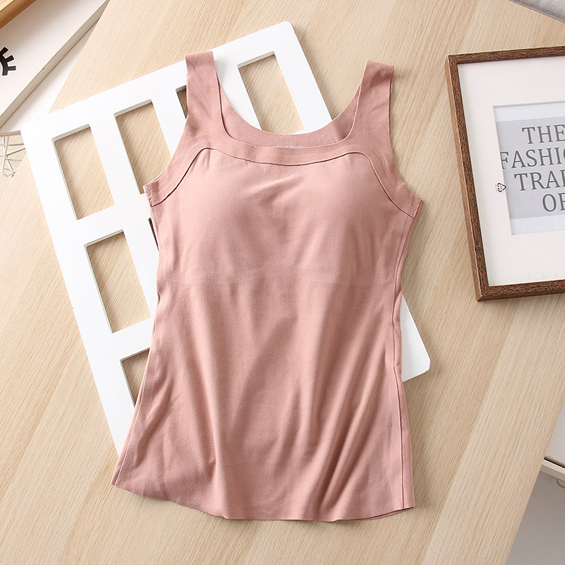 2025冬季新品 弹力带胸垫免穿吊带方领可外穿 女无痕保暖打底背心,淘宝优惠券,粉丝福利购,淘宝优惠卷