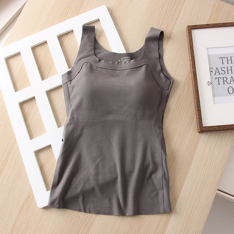 2025冬季新品 弹力带胸垫免穿吊带方领可外穿 女无痕保暖打底背心,淘宝优惠券,粉丝福利购,淘宝优惠卷