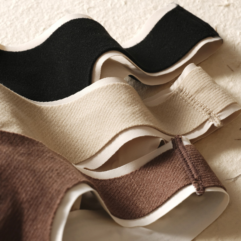 保暖背心女秋冬恒温无痕撞色美背带胸垫一体内衣修身内搭V领上衣,淘宝优惠券,粉丝福利购,淘宝优惠卷