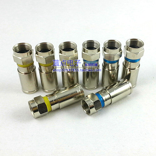 优质出口 全铜英制挤压F头 75-5/RG6/二四屏蔽线用 防水不脱落 - 图0