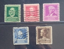 US 1940 Celebrity Stamps Scientist scholar old 5 back intact M183 