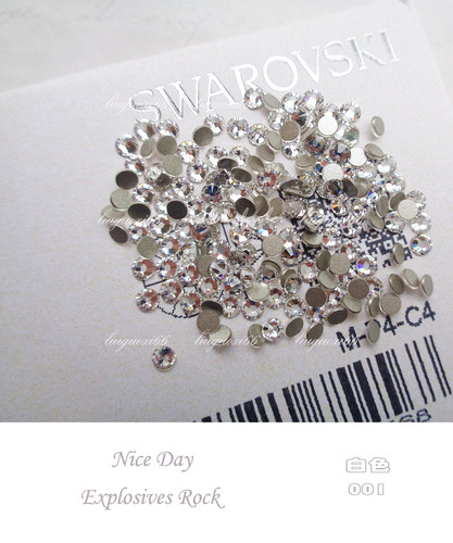 奥地利平底钻白色001  美甲华子水钻 甲片贴钻鞋子施家银色钻圆形 - 图0