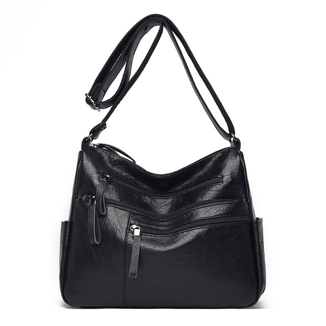 Genuine cowhide leather shoulder crossbody bag for women fashionable mom bag