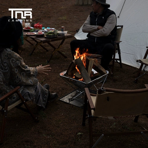 TNR Outdoor Folding Forging Campaign Camping Большая живая ширина печи