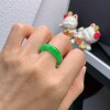 14-15 circle Myanmar natural jade A goods ice manyyang green ring A762#
