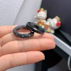 17 ring Myanmar natural jade A pair of cold black chicken rings Q2410#
