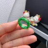 14-15 circle Myanmar natural jade A goods ice piao spicy green ring A934#