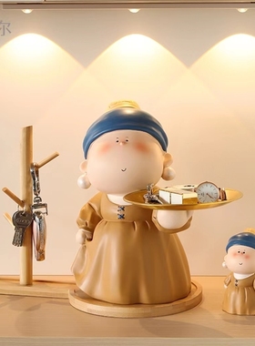 新房礼物月半艺术家戴珍珠耳环