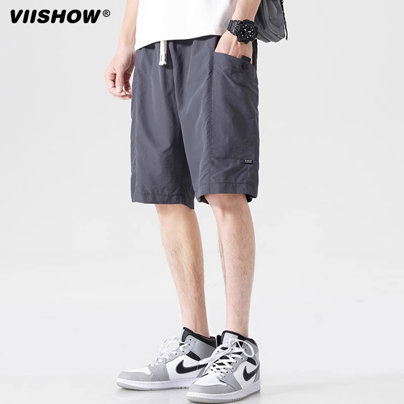 VIISHOW夏季日系抽绳松紧工装运动五分裤男复古潮牌宽松百搭短裤,淘宝优惠券,粉丝福利购,淘宝优惠卷