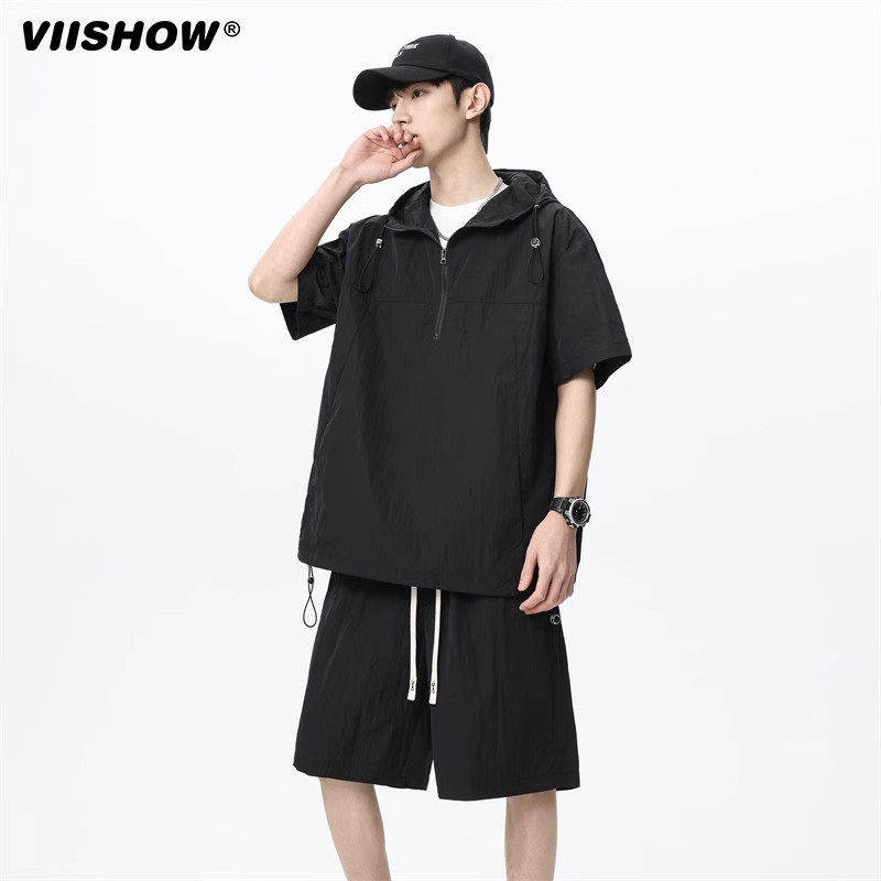 VIISHOW夏季冰丝防晒衣男款运动套装户外休闲防紫外线外套两件套,淘宝优惠券,粉丝福利购,淘宝优惠卷