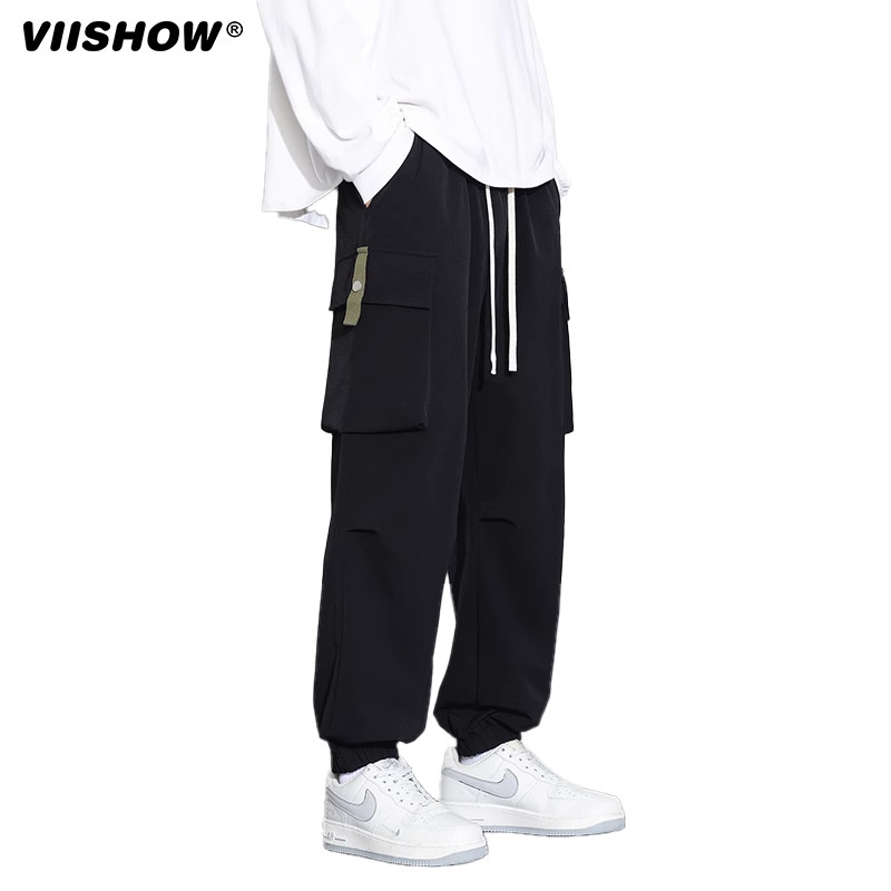 VIISHOW休闲裤男春季宽松束脚工装长裤学生运动青年阔腿美式裤子,淘宝优惠券,粉丝福利购,淘宝优惠卷