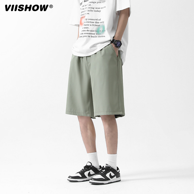 VIISHOW男士冰丝短裤夏季男款薄运动裤子外穿休闲五分裤卡其裤衩,淘宝优惠券,粉丝福利购,淘宝优惠卷