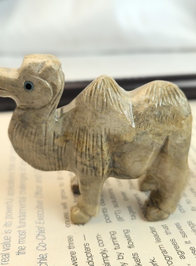 秘鲁进口跨境新品皂石小动物骆驼工艺品家居软装饰品桌面小摆件