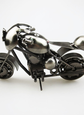 大号摩托车模型 手工铁艺工艺品复古家居摆件