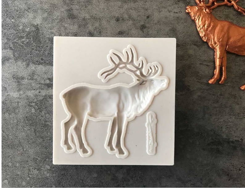 圣诞麋鹿小鹿梅花鹿驯鹿硅胶模具翻糖巧克力蛋糕模具圣诞烘焙装饰 - 图2