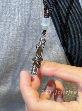 新中式竹韵蛇影吊坠项链