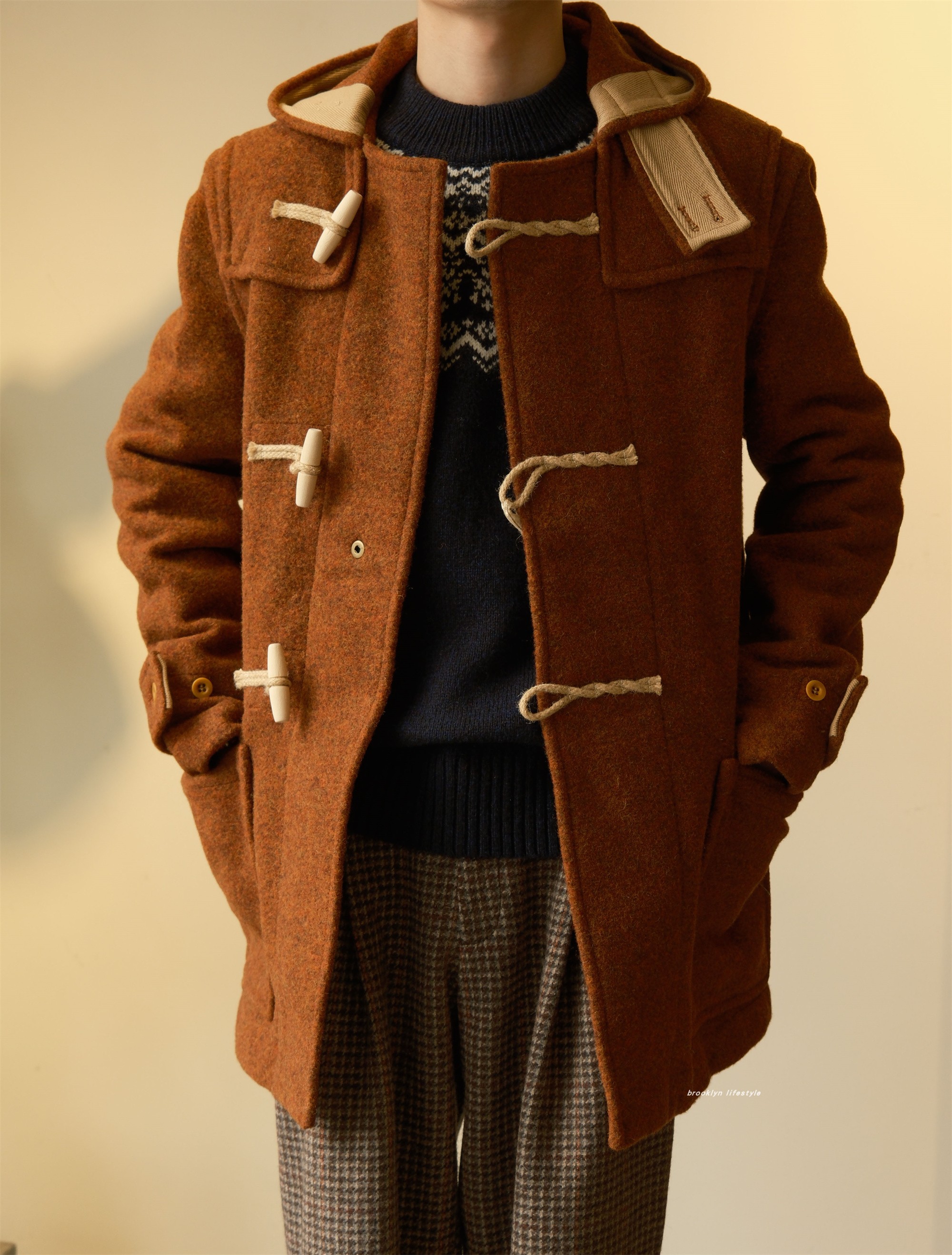 现货英产GLOVERALL经典MONTY中长款休闲重磅羊毛大衣 MC3577-图2