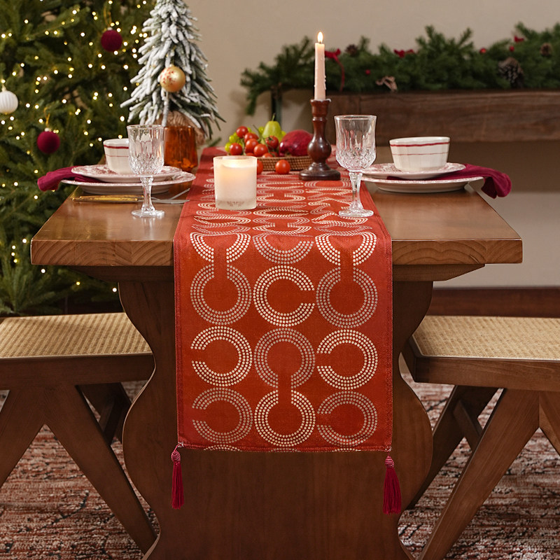 新年桌旗氛围高级感长条春节装饰桌布轻奢高端红色电视柜斗柜盖布,淘宝优惠券,粉丝福利购,淘宝优惠卷