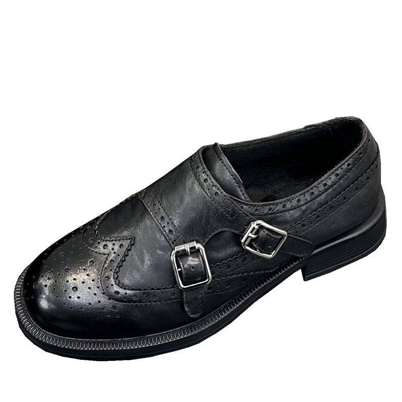 英伦风复古小皮鞋春秋时尚皮带扣真皮懒人鞋单鞋黑色百搭一脚蹬,淘宝优惠券,粉丝福利购,淘宝优惠卷
