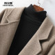 Women's double-sided cashmere coat mid-length herringbone coat
