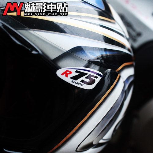 魅影车贴 R75头盔贴纸  RX7X RR5镜片贴 车手反光贴 - 图0