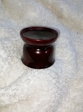 清货木胎犀皮漆器壶盖托杯托
