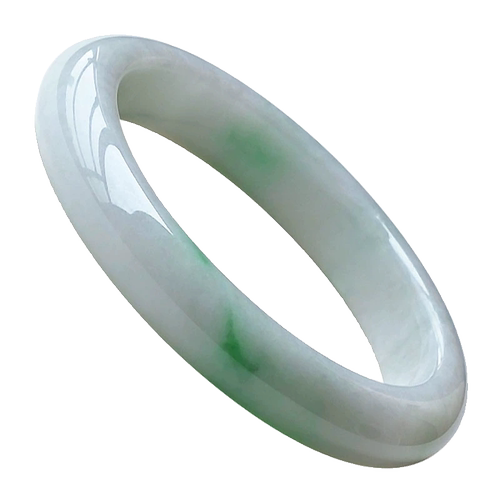 翡翠林 时尚年轻白底飘阳绿翡翠手镯58 缅甸天然冰糯种白底青玉镯 - 图3