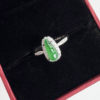 Burmese high light ice type spicy green jadeite ring