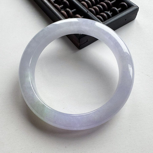 翡翠林 冰种紫罗兰翡翠手镯56缅甸天然正品A货淡紫色玉镯平安镯55 - 图1