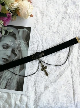 暗黑哥特风复古恶魔十字架项链