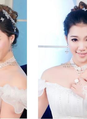 唯美风镂空花朵婚礼白色蕾丝手链