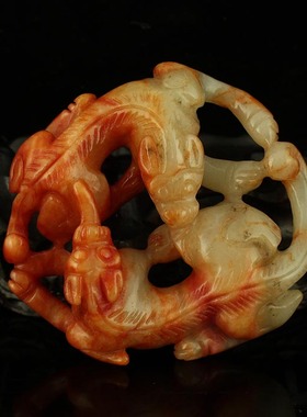 精工雕刻把件新疆和田玉送证书