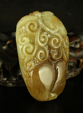 天然把件如意新疆和田玉送证书