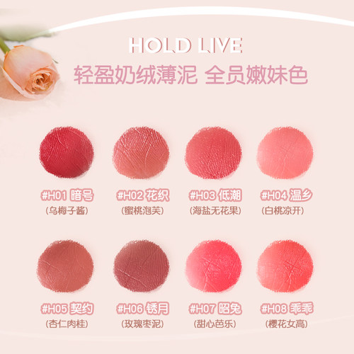 holdlive复古花园兔兔口红唇膏哑光雾面丝绒肉桂色奶茶色显白唇釉 - 图2