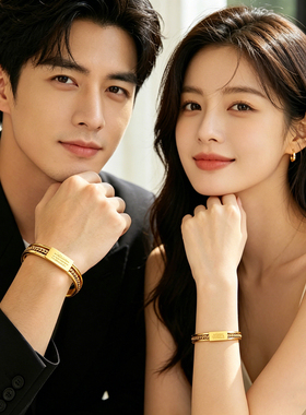 浪漫情侣款天使钛钢手镯