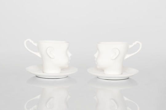 Clearance special price Polish design brand ENDEceramic coffee cup doll white gentle gaze