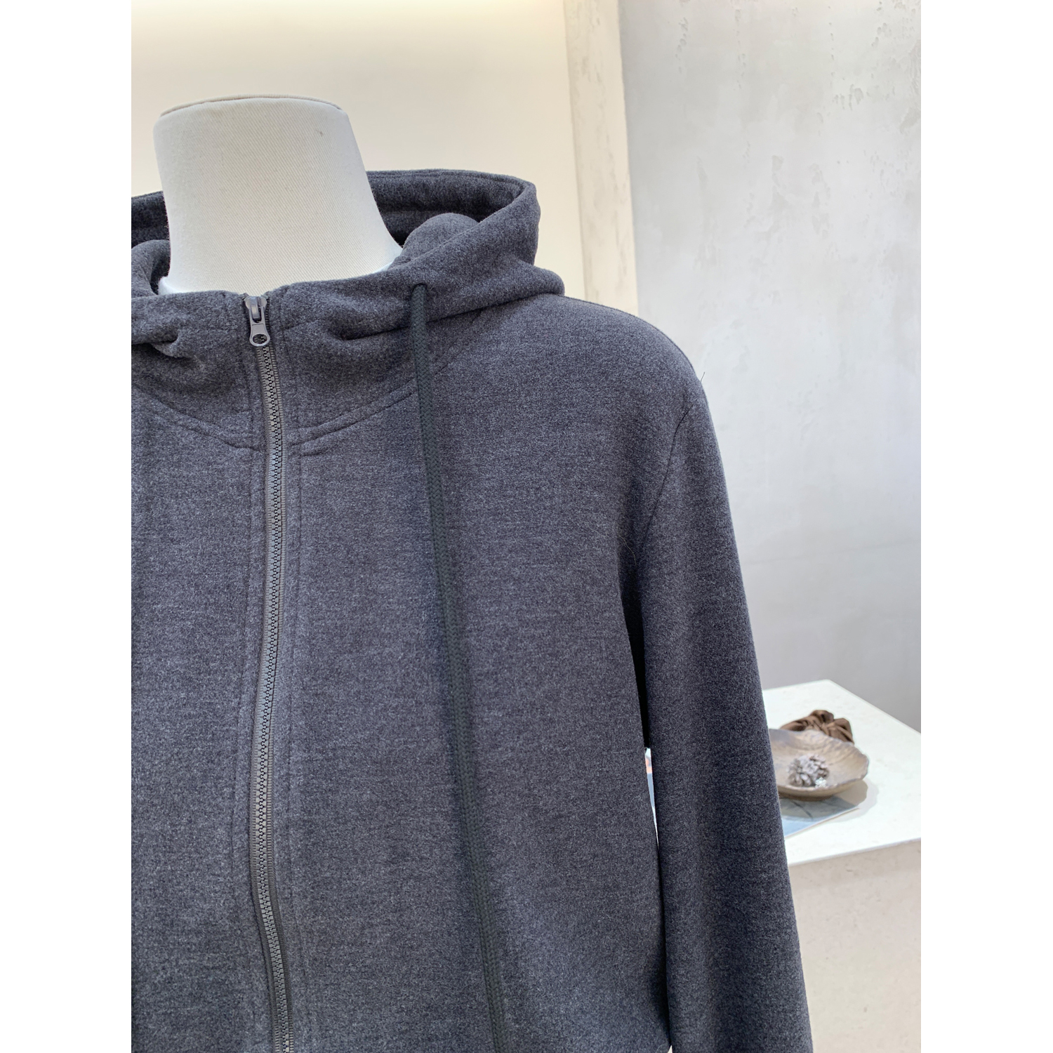 小哲 韩系连帽长袖拉链磨毛卫衣外套女秋冬新款修身短款帽衫上衣 - 图0