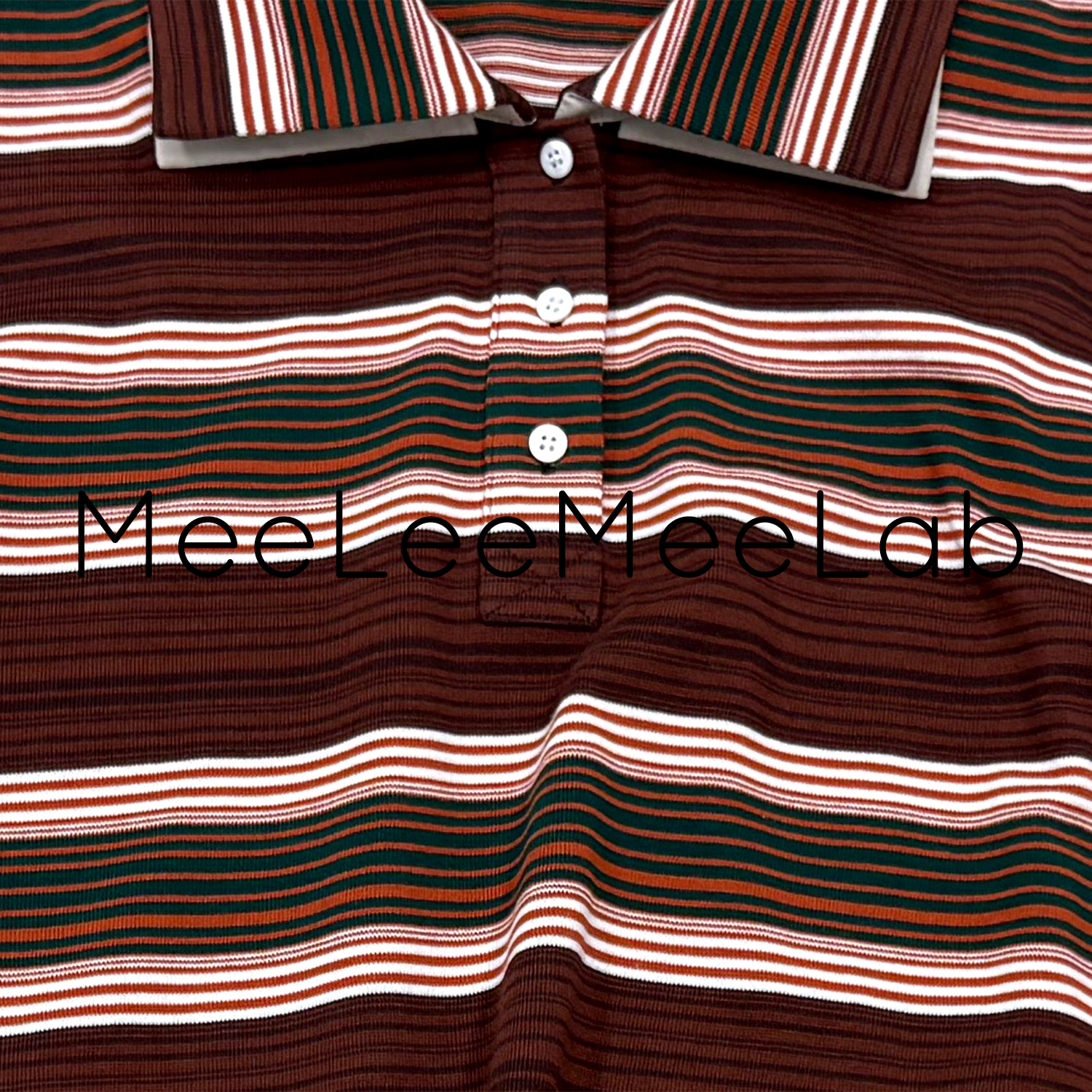 MeeLeeMeeLab绅士优雅老钱风学院风polo领条纹长袖宽松T恤 - 图2