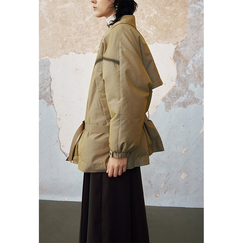MeeLeeMeeLab 原创轻工装风机能风手工喷墨拉链连袖鹅绒羽绒服
