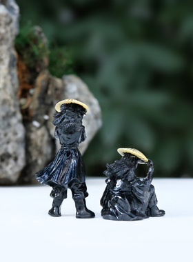 新品古风侠客姜太公人偶模型摆件