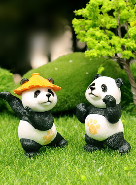 卡通熊猫手办模型盲盒
