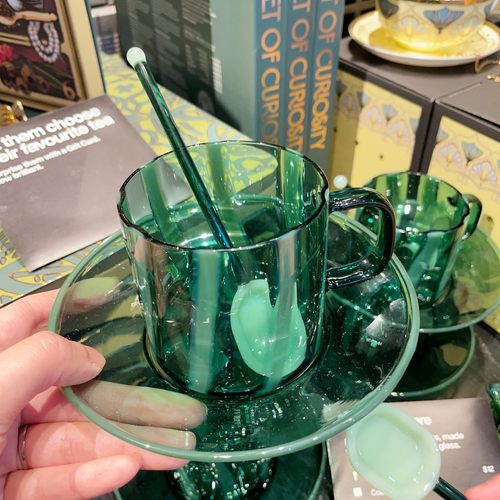 澳洲代购直邮t2 Mimi Teapot Green复古茶壶茶杯套装 绿色 琥珀色 - 图0