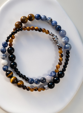 fever同款黑玛瑙串珠锁骨链