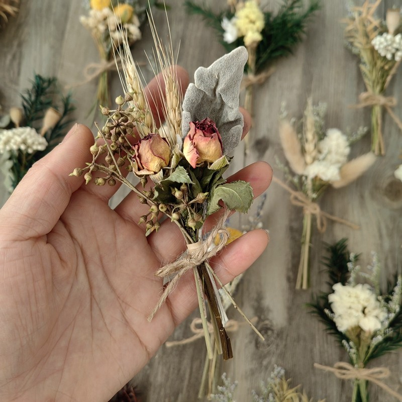 自然风干迷你小花束玫瑰干花混搭兔尾情人草真花礼盒diy配饰装饰,淘宝优惠券,粉丝福利购,淘宝优惠卷
