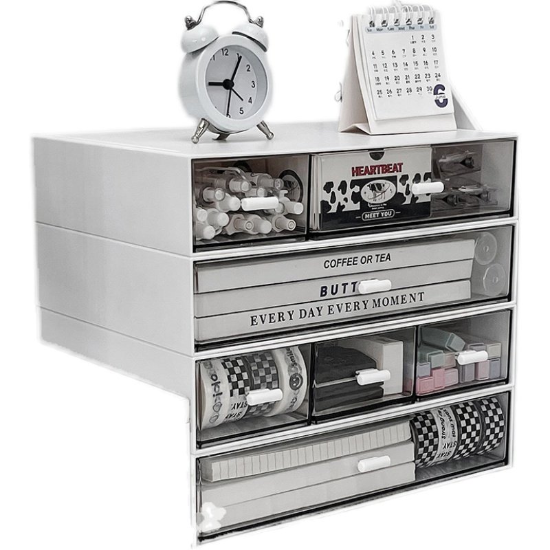 桌面宿舍置物架办公桌多层透明亚克力收纳架学生书桌抽屉式收纳盒,淘宝优惠券,粉丝福利购,淘宝优惠卷