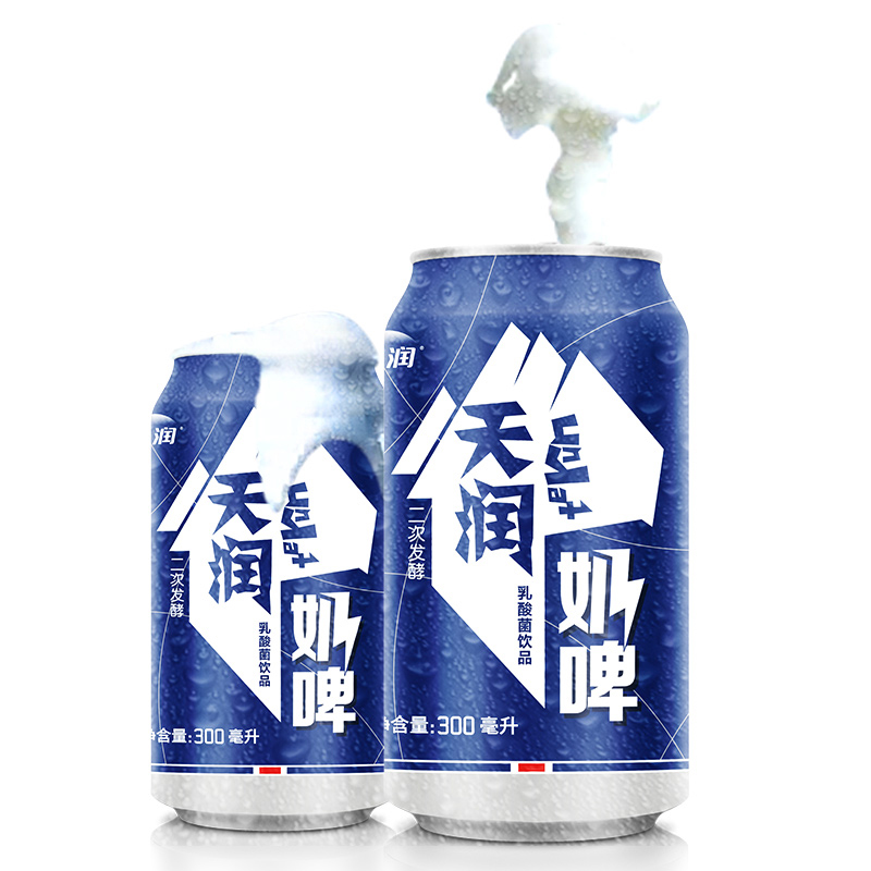 天润奶啤300毫升x12罐新疆特色含乳饮料牛奶乳酸菌饮品无酒精包邮高清大图